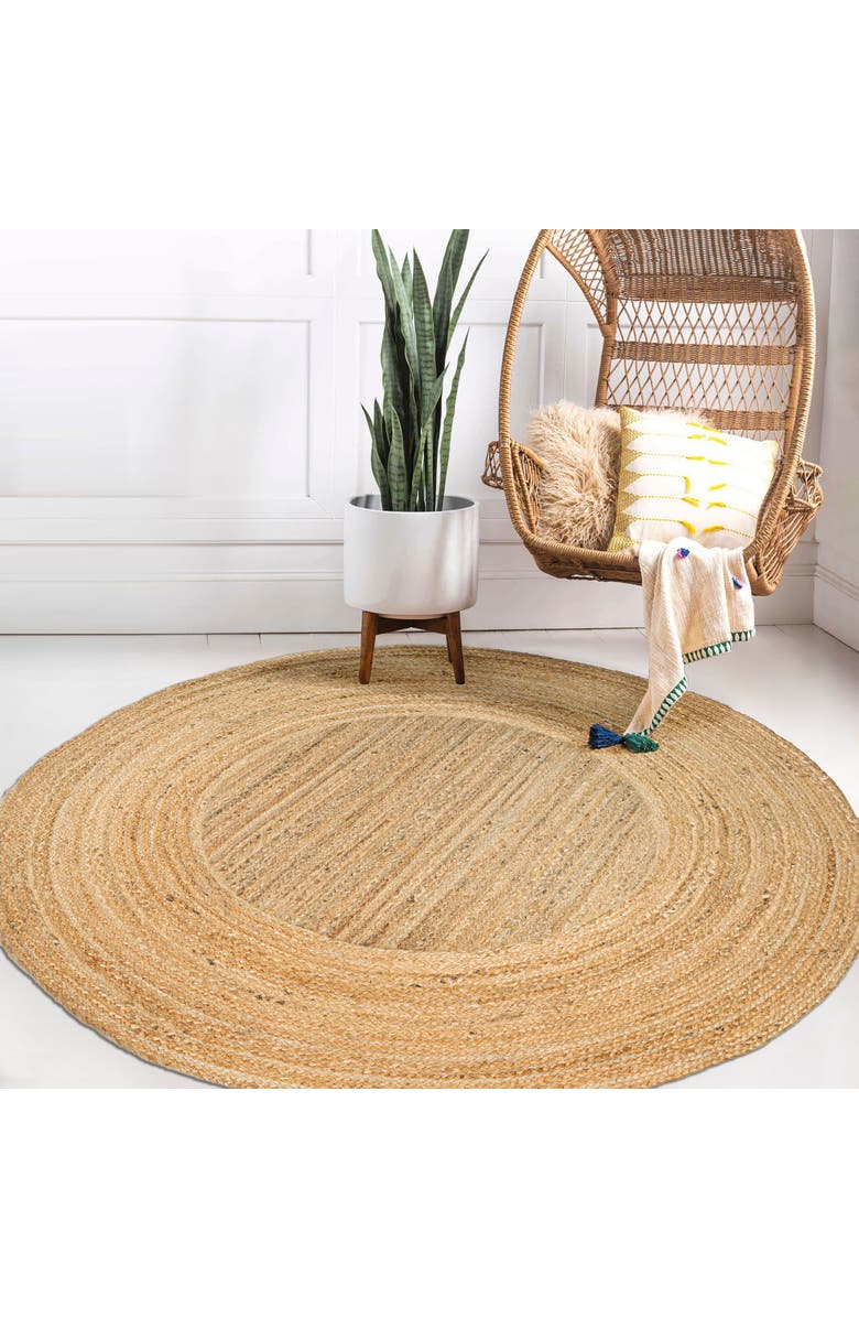 JONATHAN Y Harmony Boho Jute Circle Round Area Rug, Alternate, color, Natural