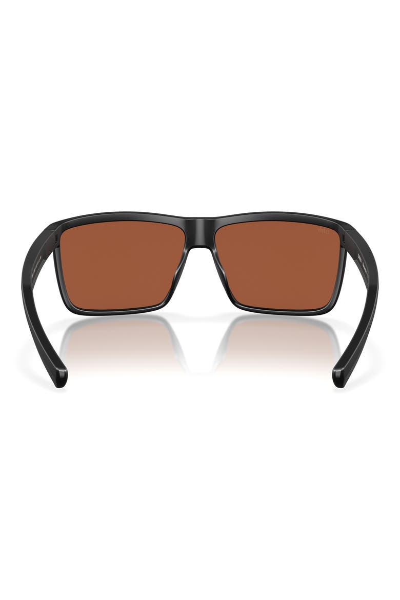 Rinconcito 60mm Polarized Rectangular Sunglasses, Alternate, color, BLACK GREEN