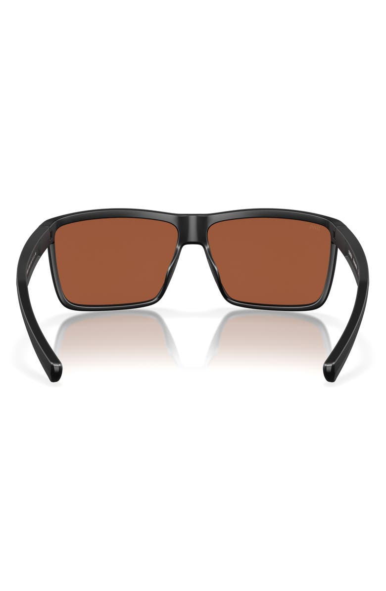 Costa Del Mar Rinconcito 60mm Polarized Rectangular Sunglasses, Alternate, color, Black Green