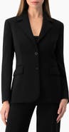 IVONNE Tailored Two-Button Black Power Blazer