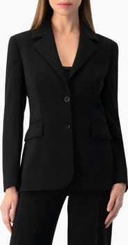IVONNE Tailored Two-Button Black Power Blazer