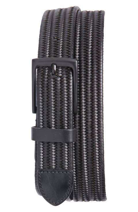 Diego Woven Leather Stretch Belt