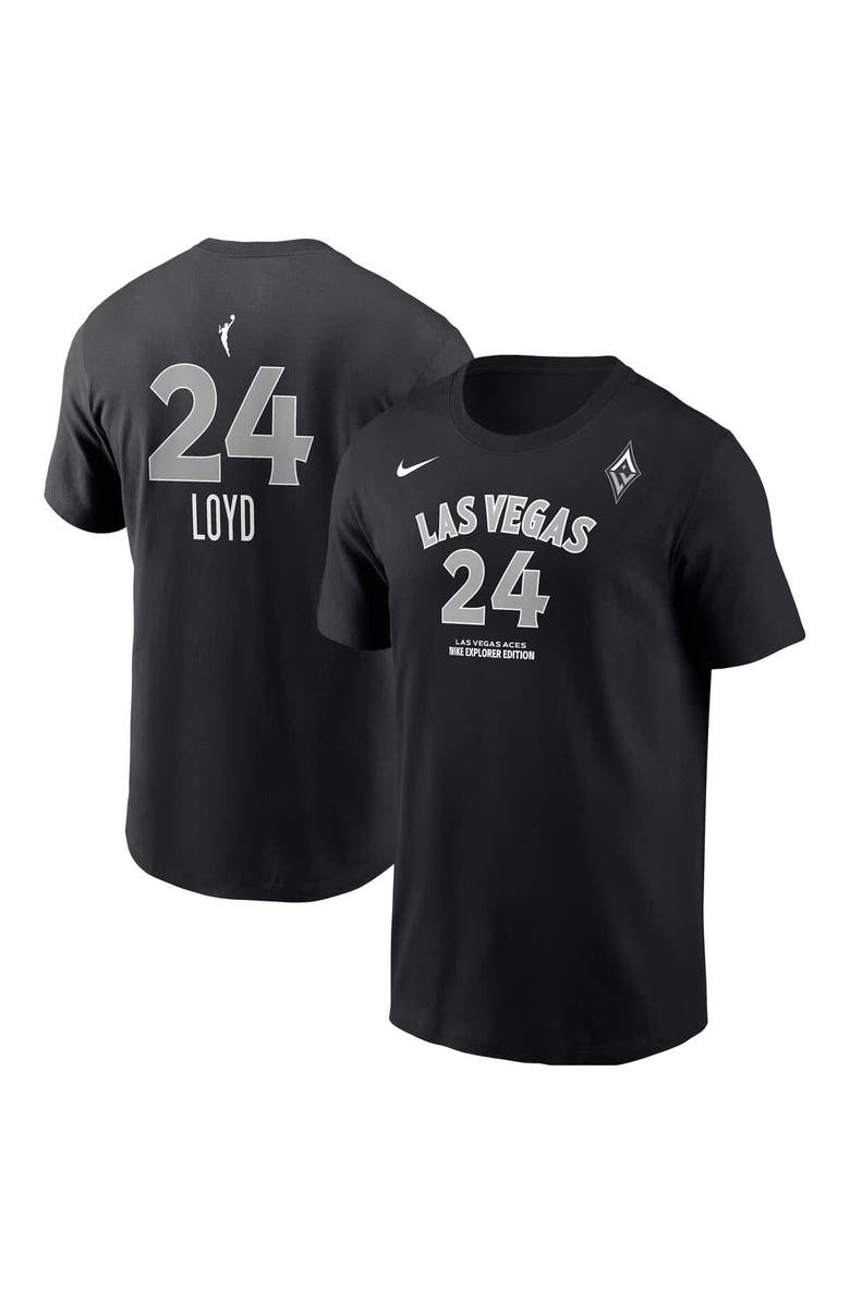 Nike Men's Nike Jewell Loyd Black Las Vegas Aces Explorer Edition Name & Number T-Shirt, Alternate, color, Black