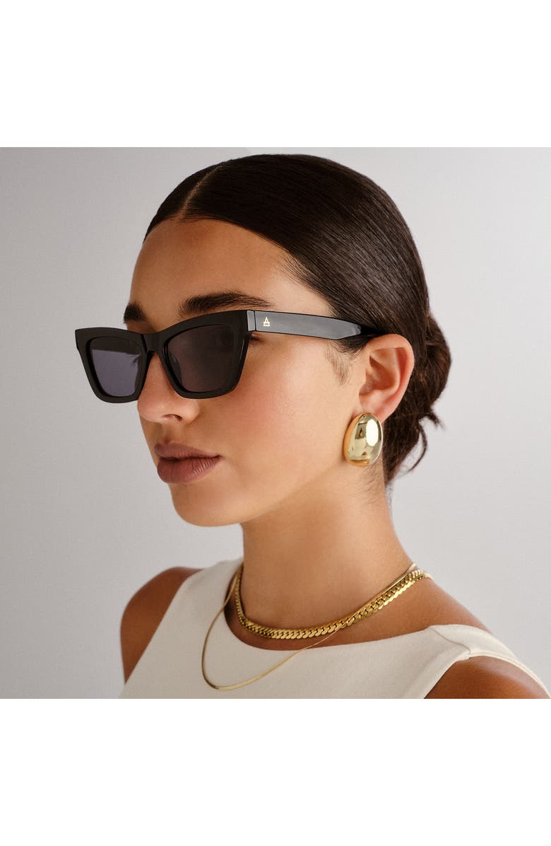 AIRE Amplitude 52mm Cat Eye Sunglasses, Alternate, color, Black / Smoke Mono