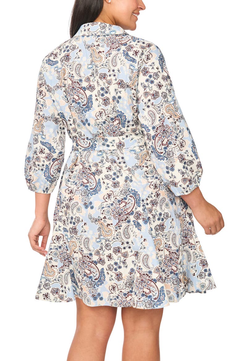 Paisley Cotton Shirtdress, Alternate, color, BLUE MULTI