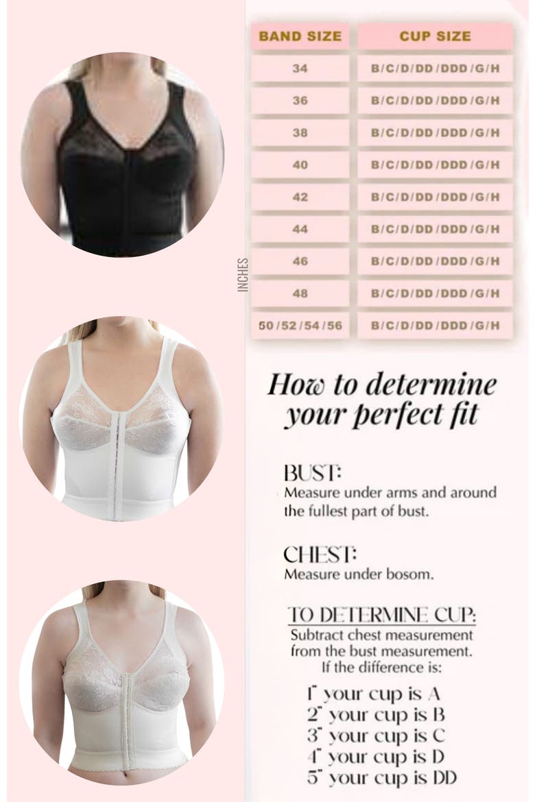 Front Closure Back Support Long Line Bra, Alternate, color, Black