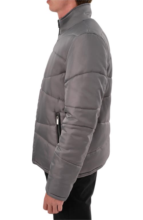 Regency Quilted Puffer Jacket In Gray