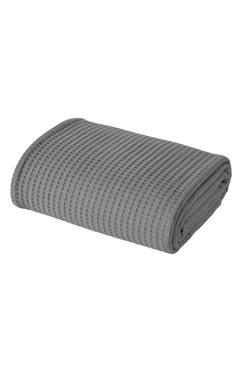 Modern Threads Cotton Waffle Blanket, Main, color, Dark Gray