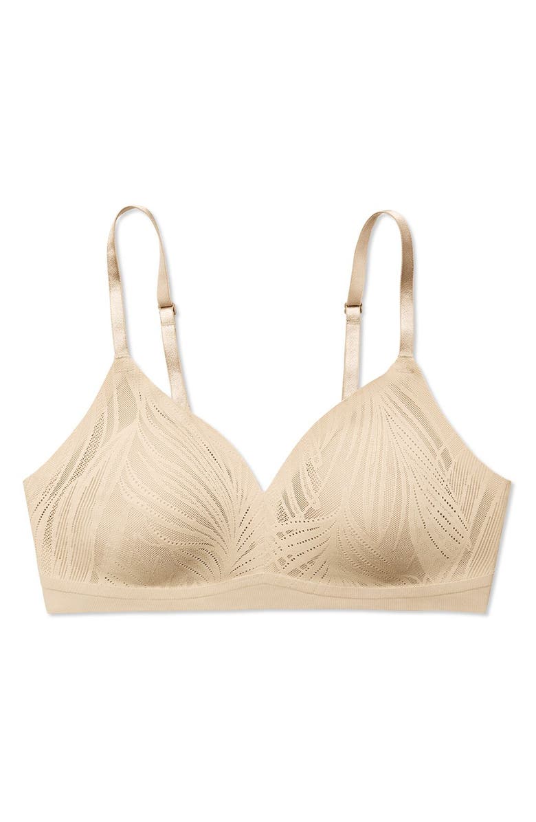 True & Co Lace Triangle Bralette, Alternate, color, Desert