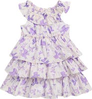 Sara Sara Kids' Bow Print Tiered Dress