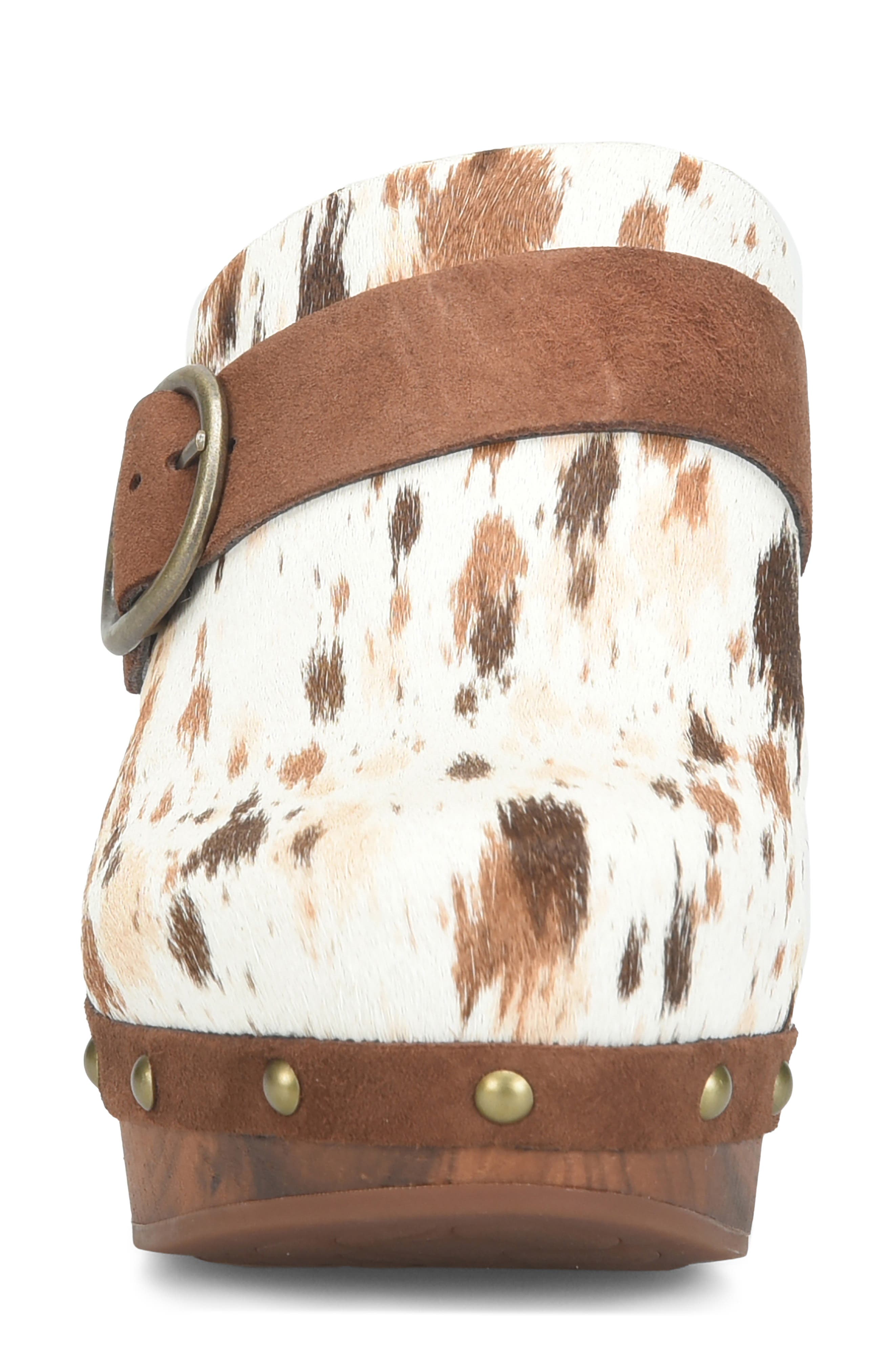 Gemini Leather Clog, Alternate, color, MULTI CALFHAIR