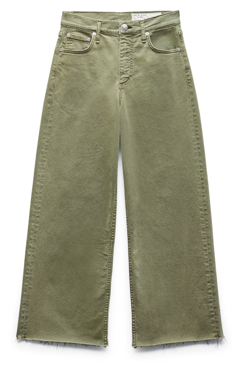 Andi Raw Hem Crop Wide Leg Jeans, Alternate, color, SAGE