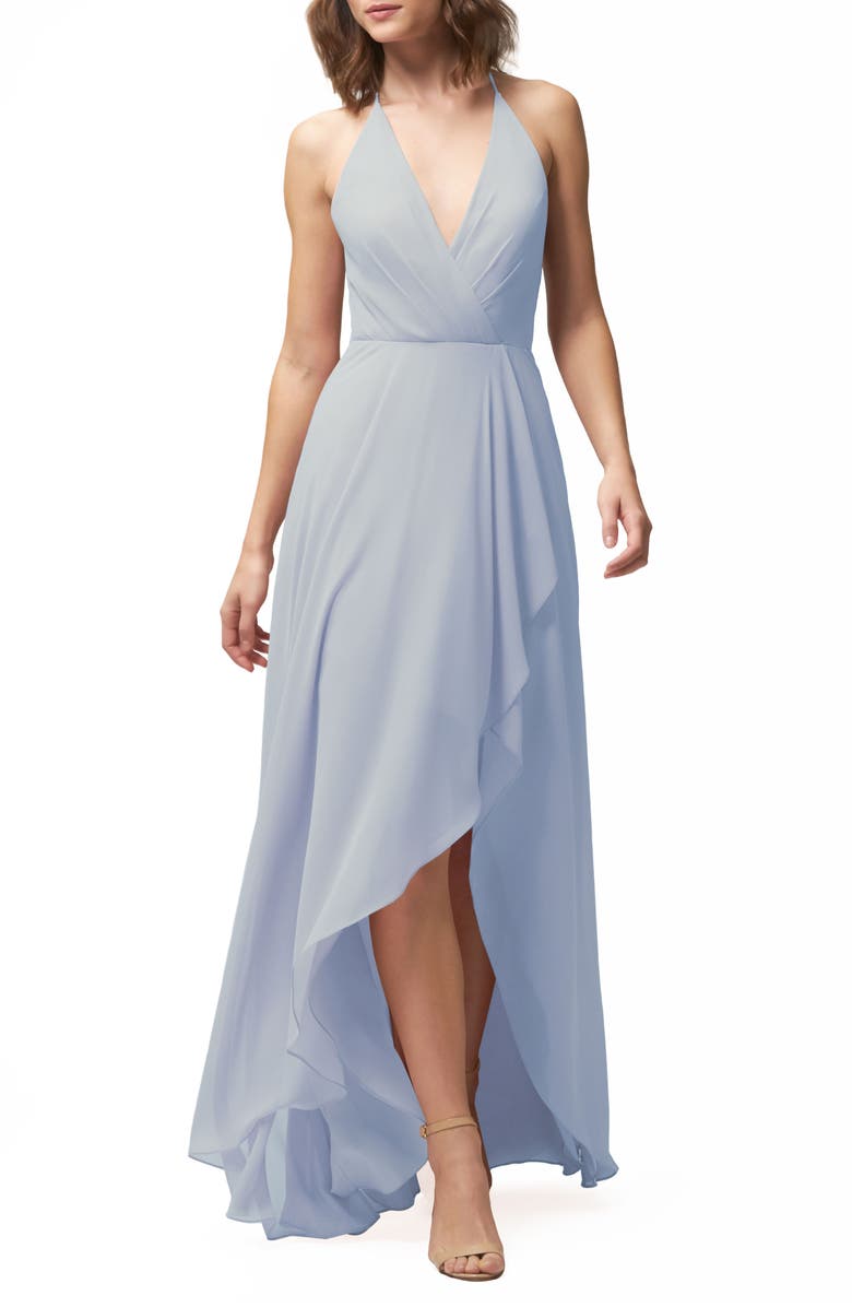 Jenny Yoo Farrah Ruffle Chiffon Gown, Alternate, color, 