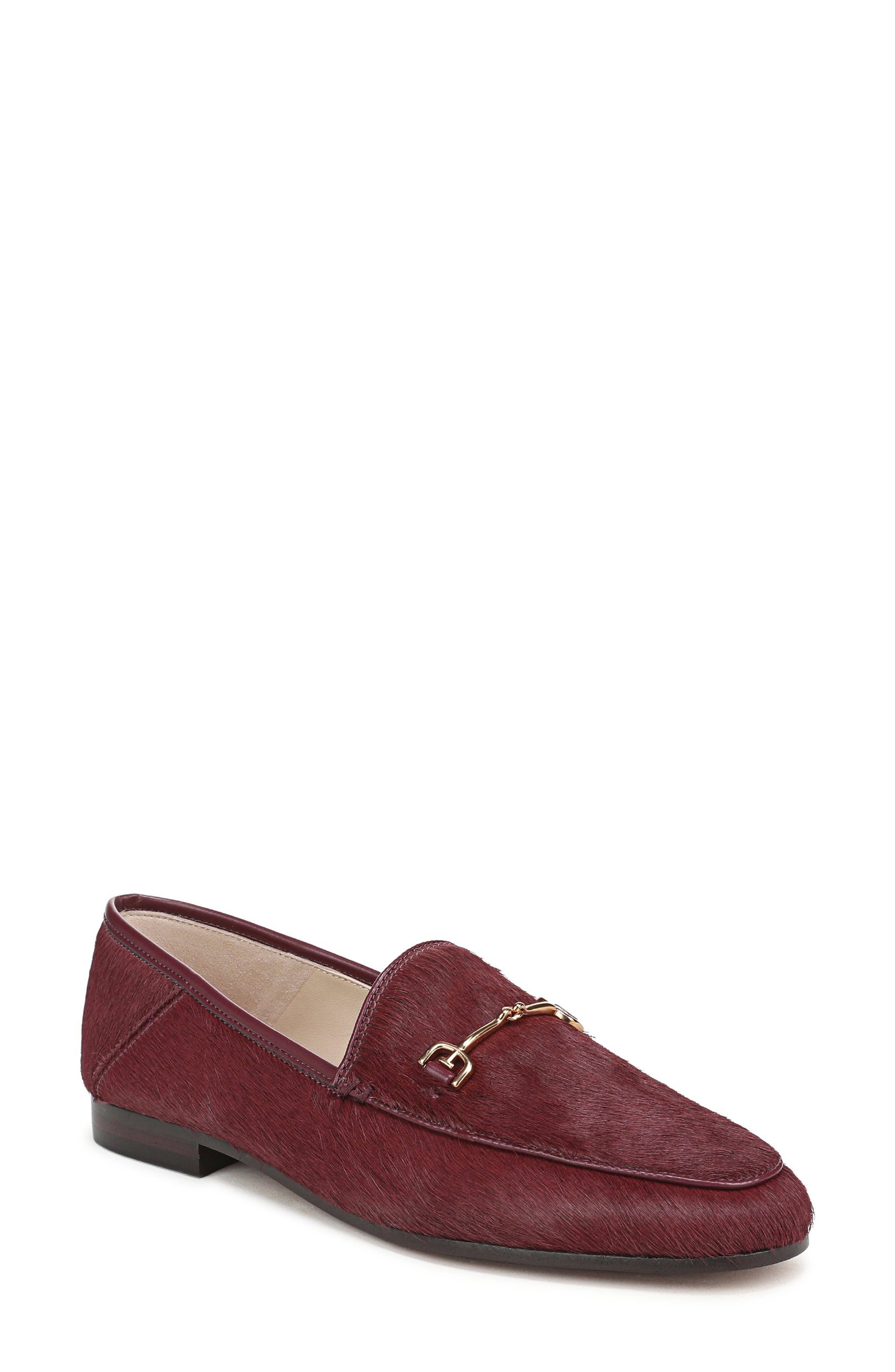 Loraine Bit Loafer, Main, color, FRENCH MERLOT CALF HAIR