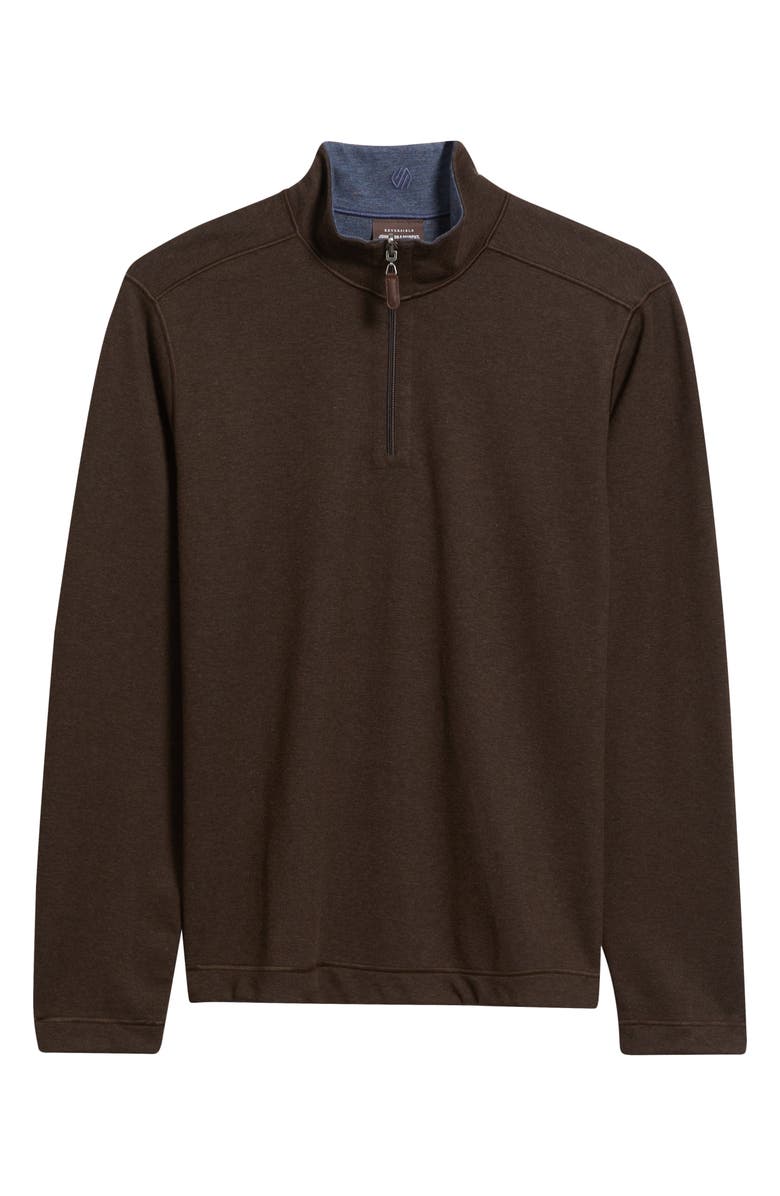 Johnston & Murphy Icon Reversible Quarter Zip, Alternate, color, Brown/ Blue