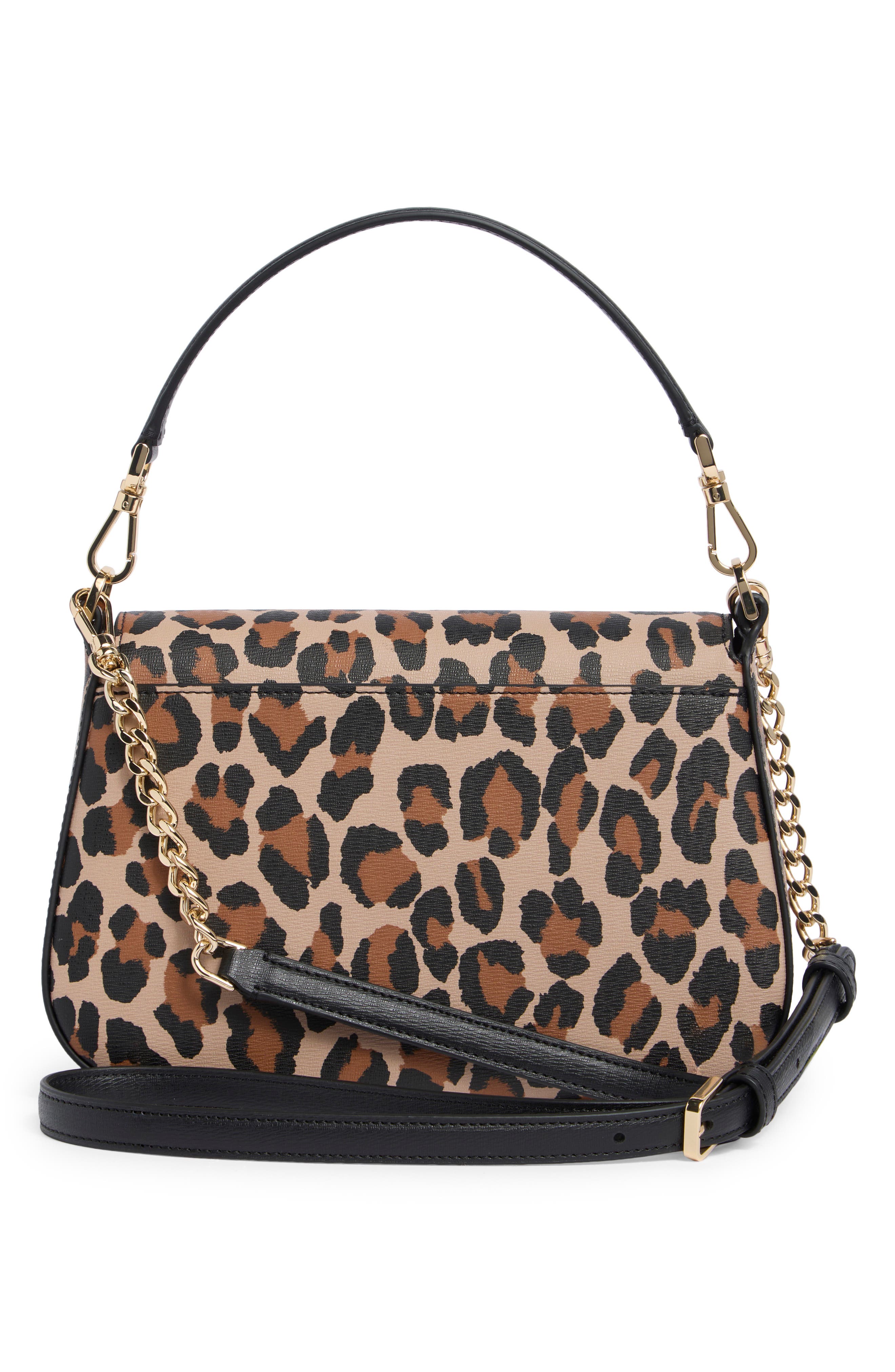 phoebe leopard print shoulder bag, Alternate, color, BROWN MULTI