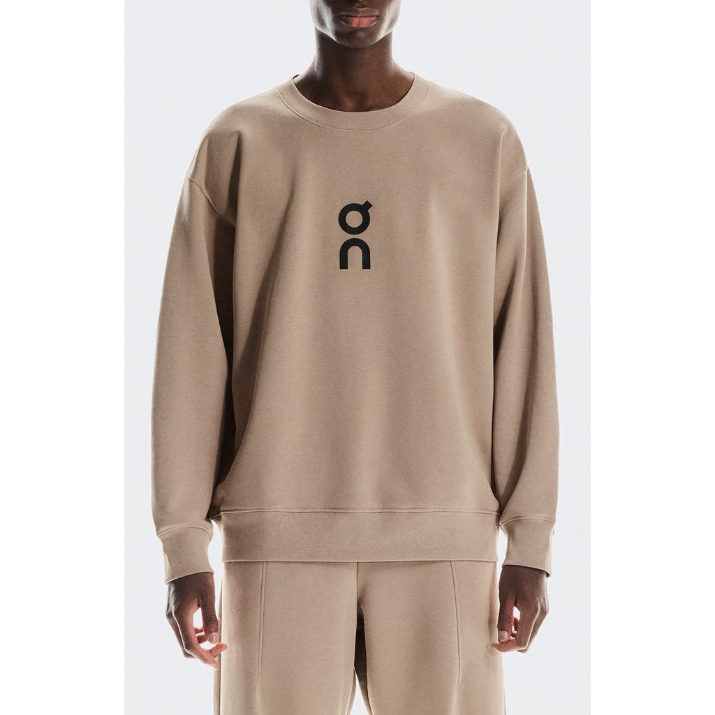 On Club Crewneck Cott Blend Sweatshirt In Brown