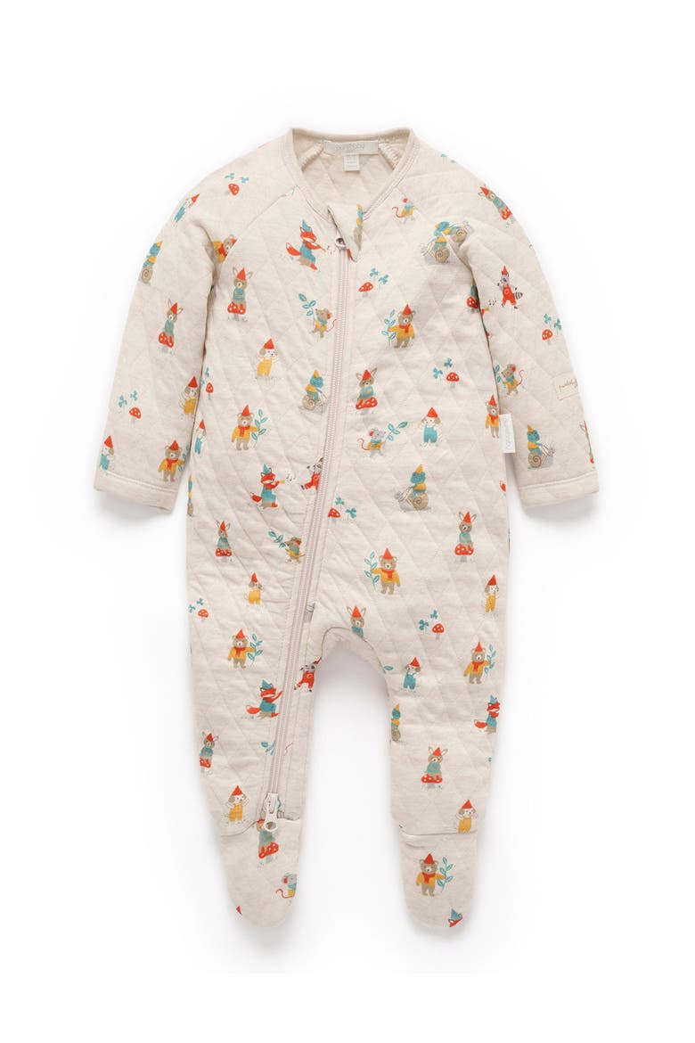 Quilted Footie, Main, color, Gnome Print