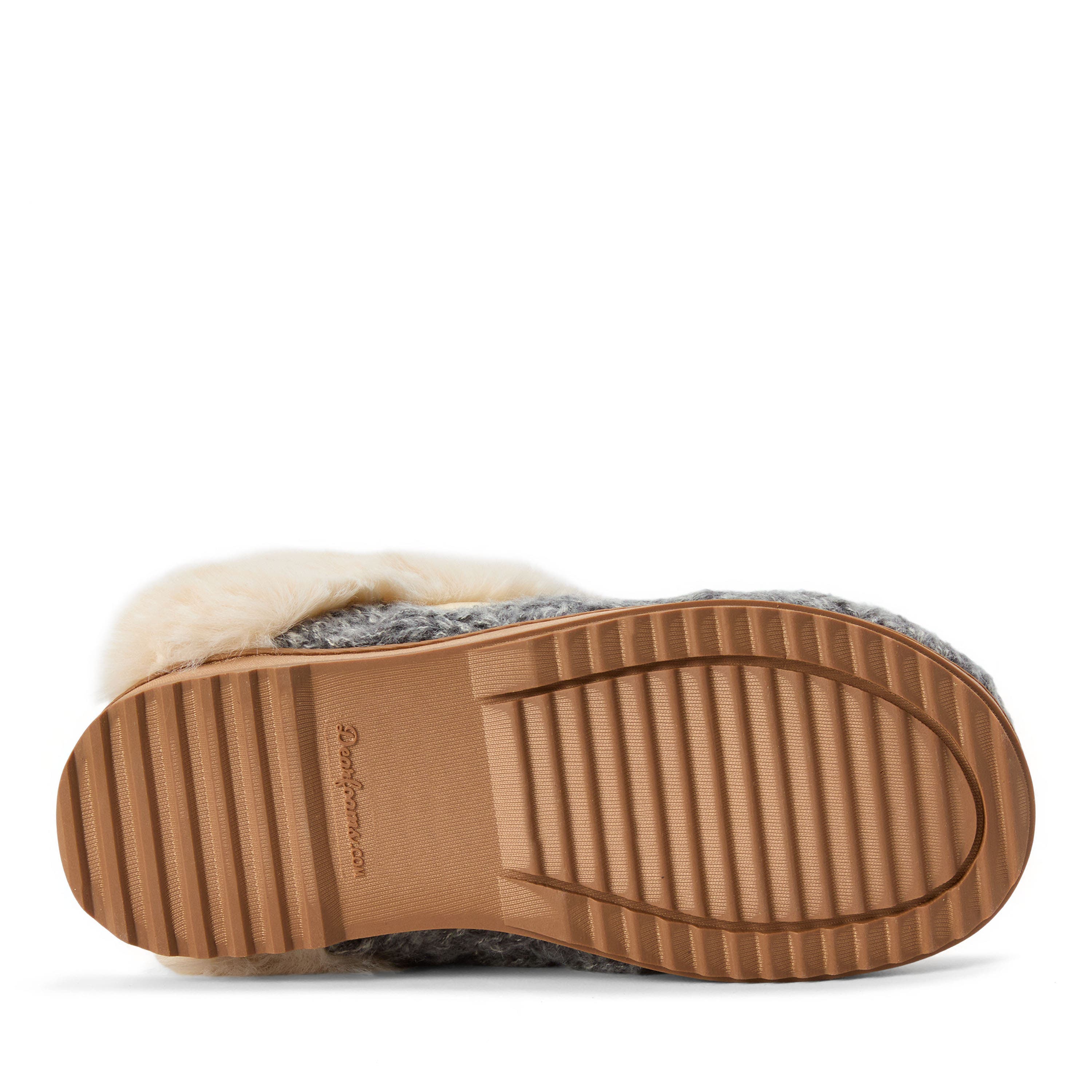 Dearfoams Nicki Knit Scuff Cable Knit Slippers, Alternate, color, Grey