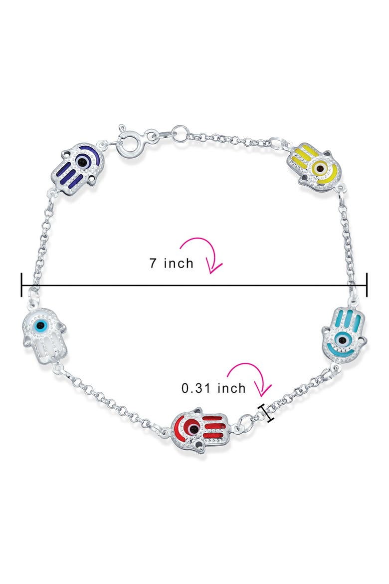 Hamsa Evil Eye Chain Bracelet, Alternate, color, MULTI-COLOR