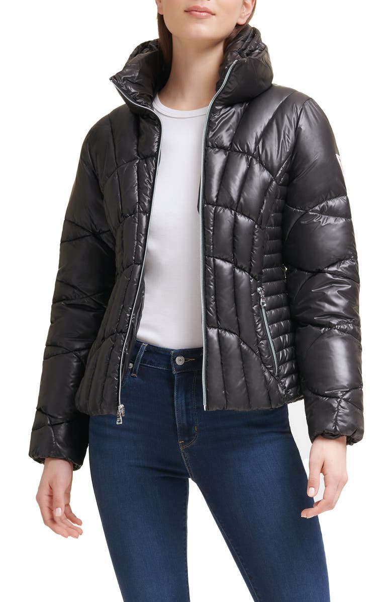 GUESS Quilted Puffer Jacket, Alternate, color,