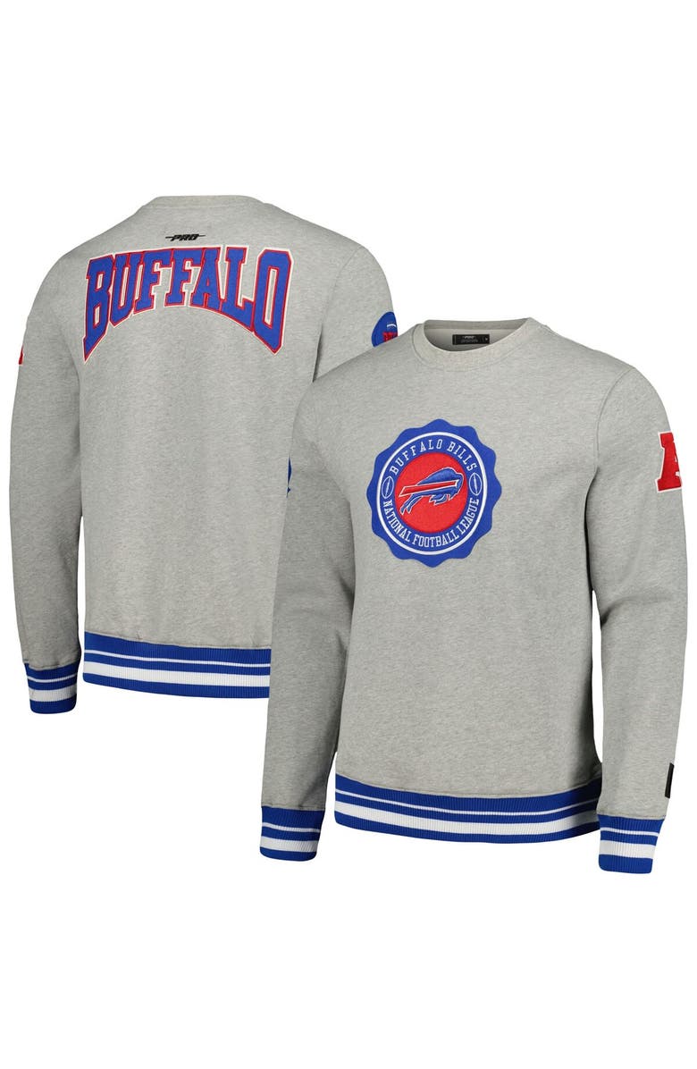 PRO STANDARD Men's Pro Standard Heather Gray Buffalo Bills Crest Emblem Pullover Sweatshirt, Main, color, 