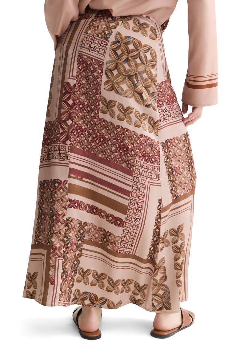 Print Ankle Skirt, Alternate, color, TILES FOULARD ROSEDUST