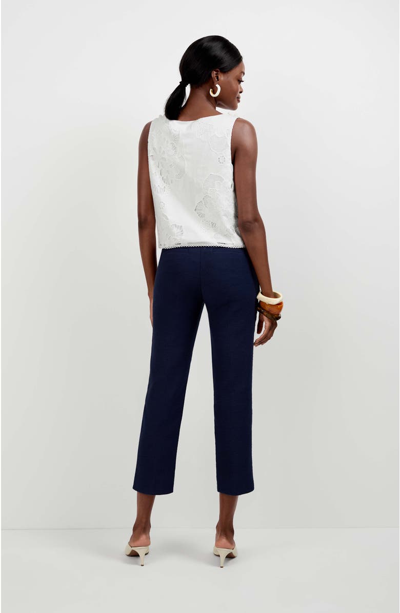 Trina Turk Alessandra Top Cropped Cotton Eyelet, Alternate, color, Whitewash