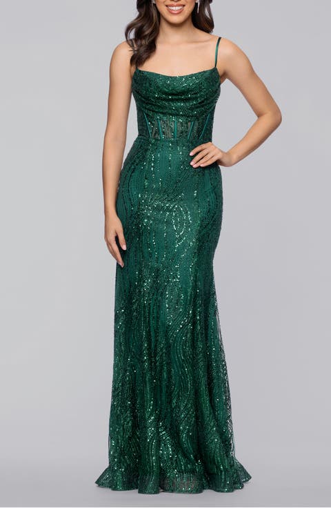 Glitter Corset Mermaid Gown
