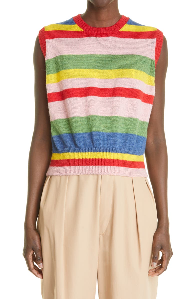 Molly Goddard Blair Stripe Lambswool Sweater Vest, Main, color,