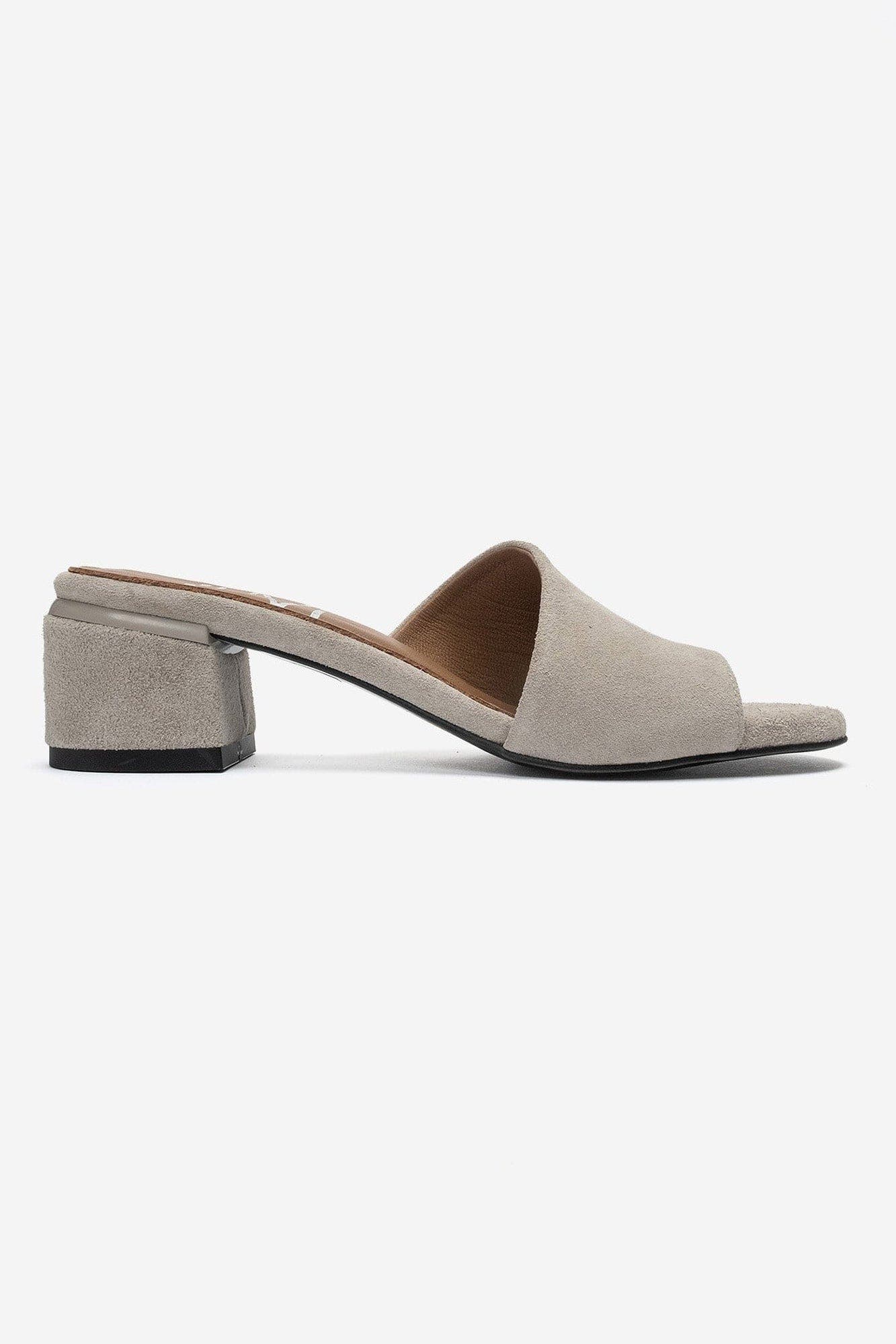 Delavie Leather Block Heel Sandal, Alternate, color, Beige Suede