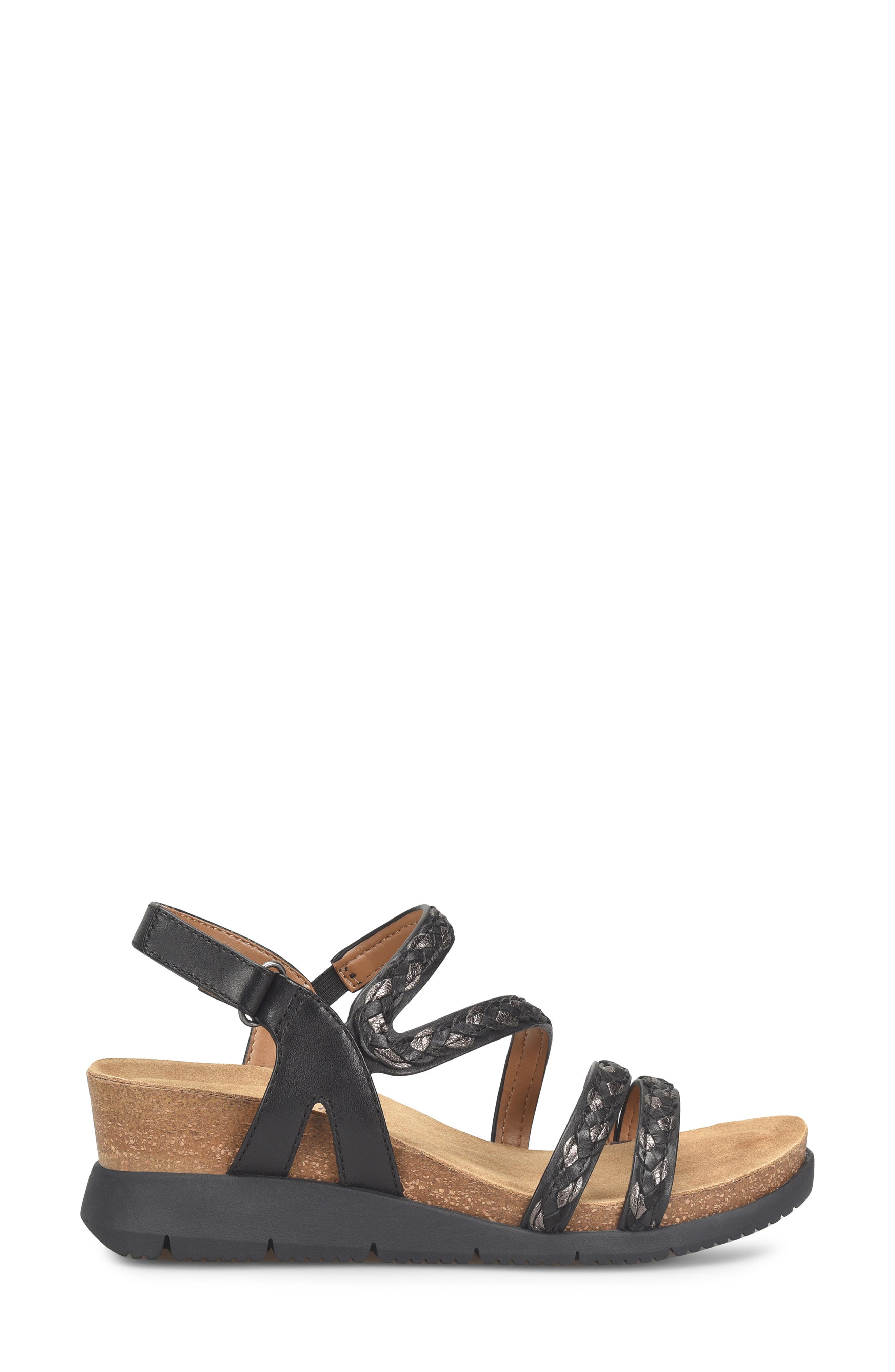 Comfortiva Silvia Wedge Sandal, Alternate, color, Black Multi
