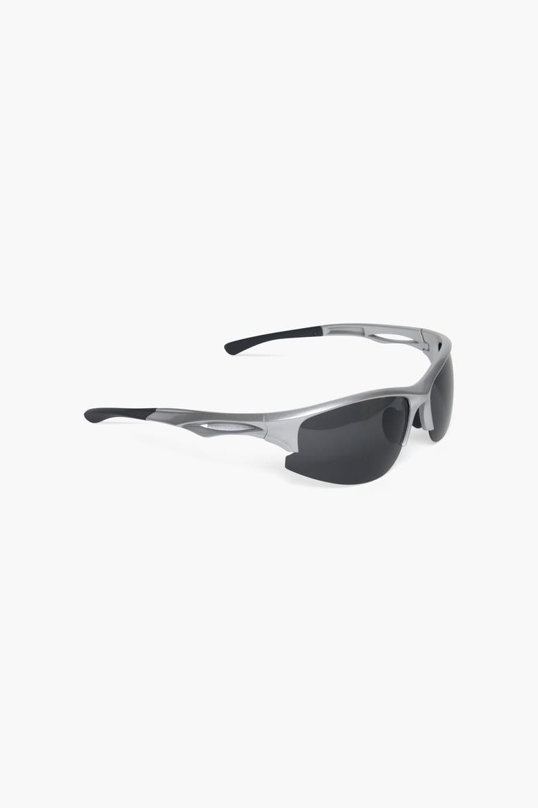 Organic Blade Sunglasses, Alternate, color, silver