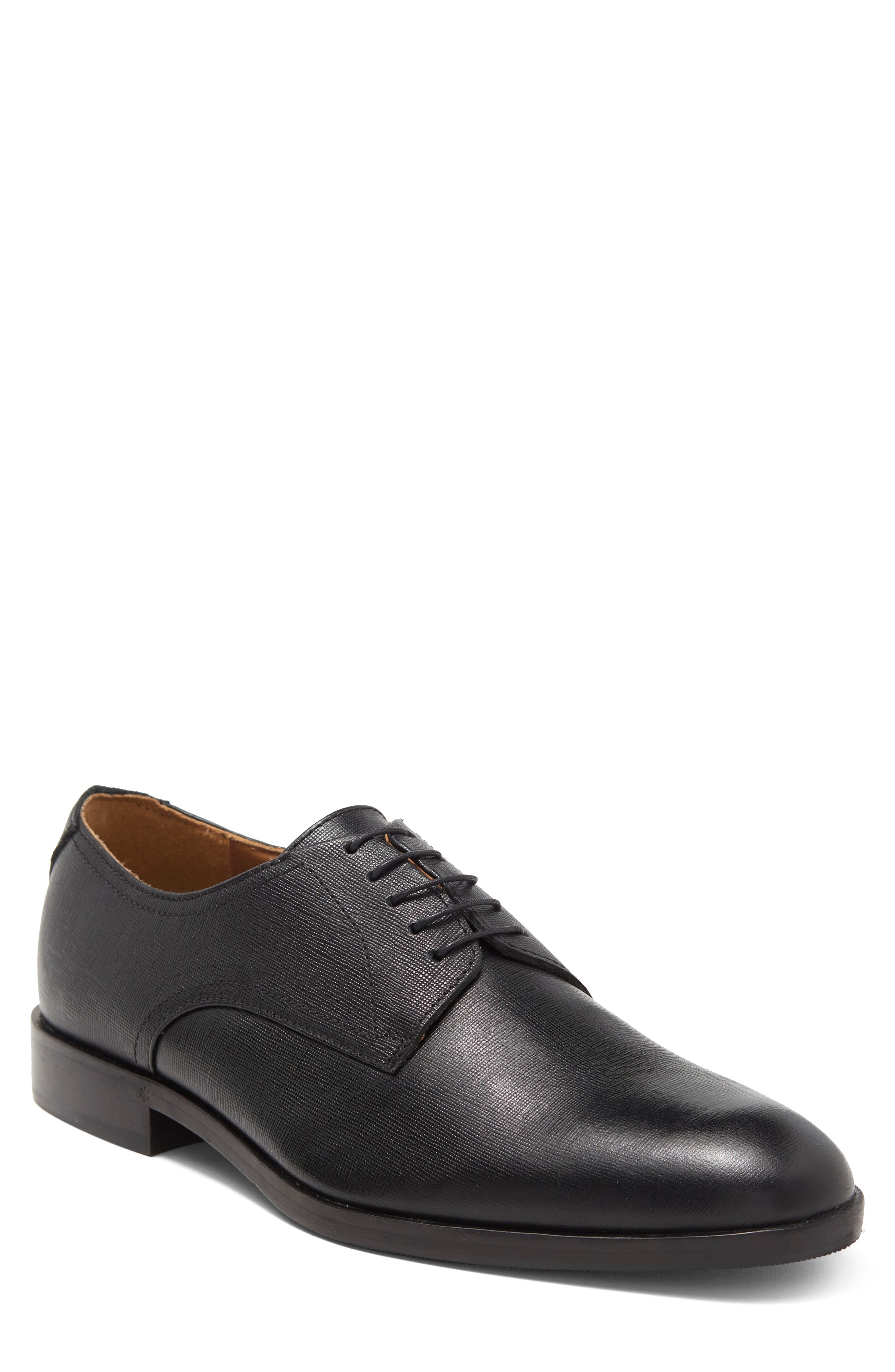 Textured Plain Toe Derby, Main, color, BLK