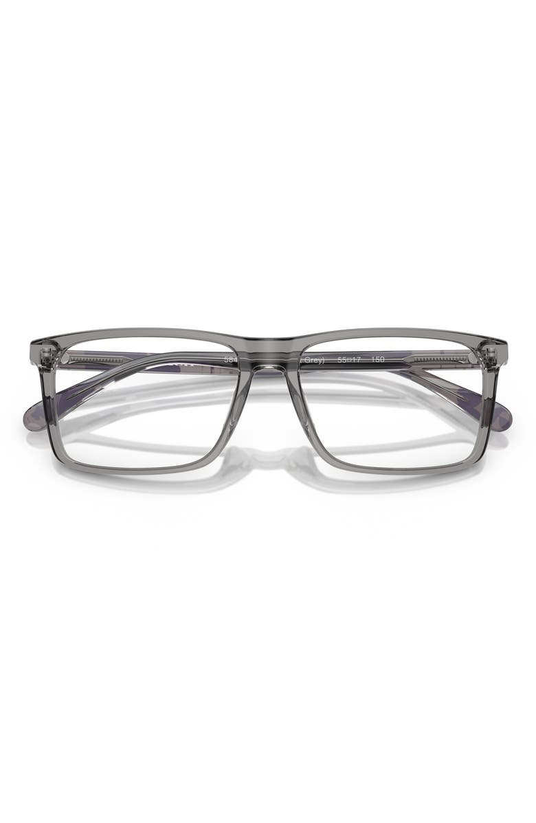 COACH 58mm Rectangle Optical Glasses, Alternate, color, Transparent Grey / Demo Lens