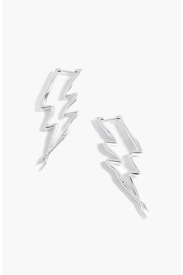Maxi Lightning Earrings In Silver, Main, color, Silver