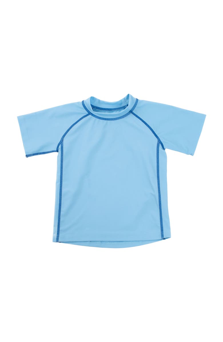 Leveret Kids Short Sleeve Rash Guard, UPF 50+ Swim Shirt, Main, color, Light Blue