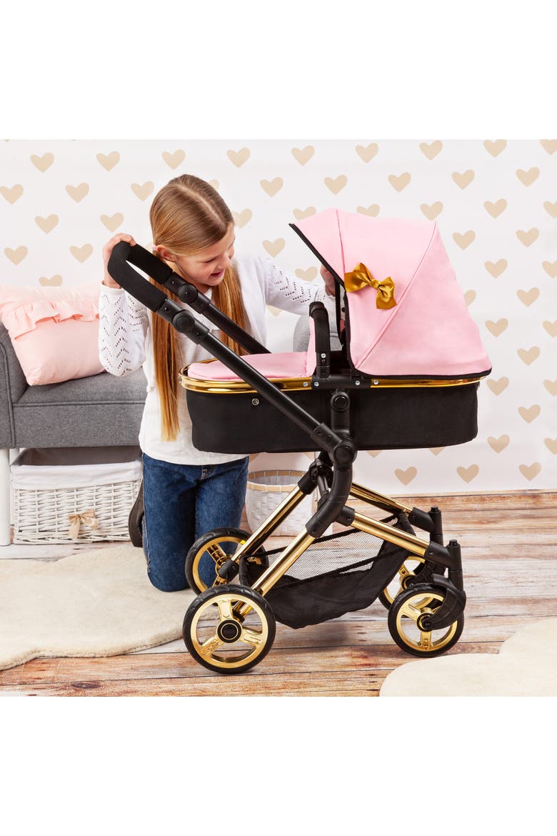 Pram Neo Vario Pink, Black, Gold, Dolls up to 20 Inch, Alternate, color, Multicolored