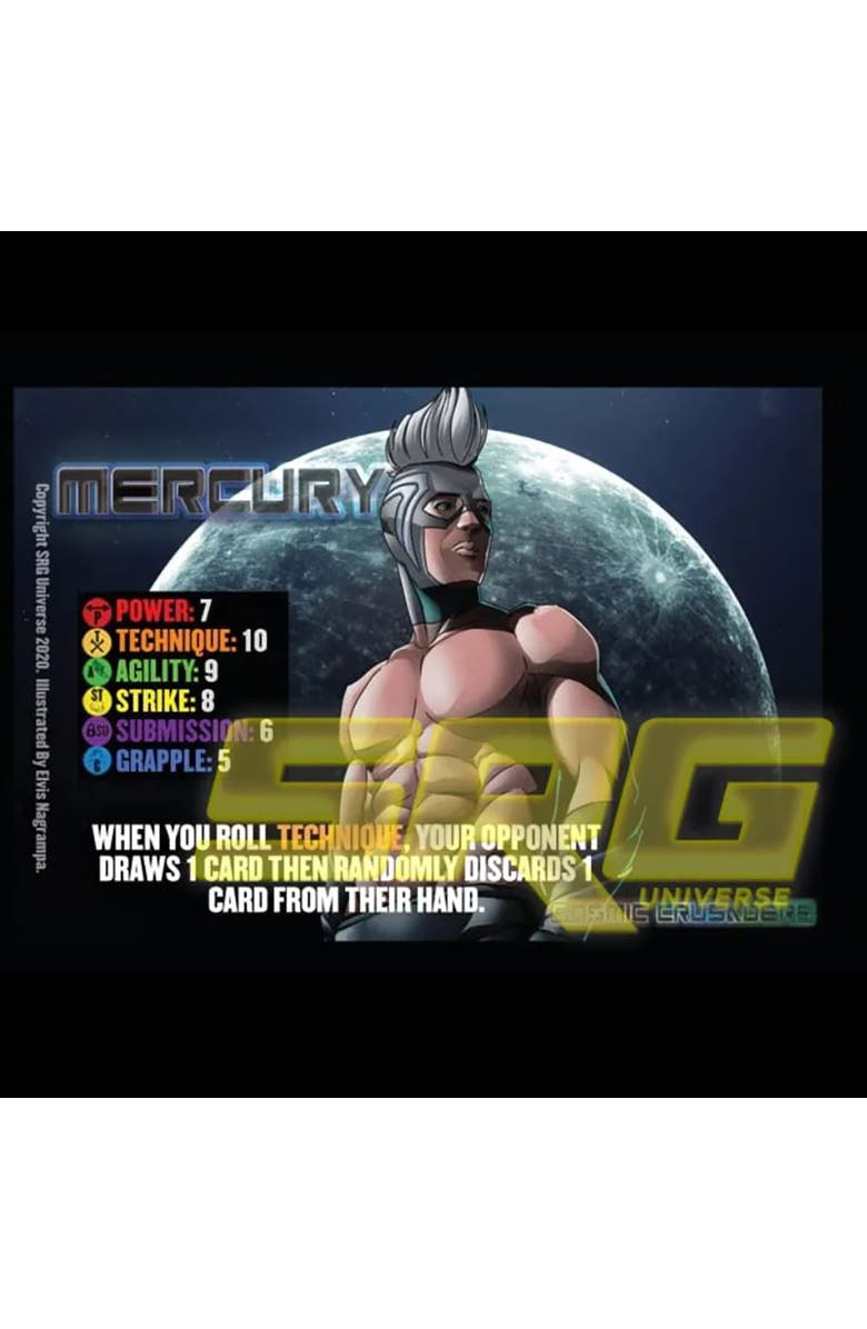 GTS Distribution Supershow Cosmic Crusader Mercury Wrestling Card And Dice Game, Alternate, color, 