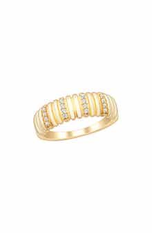 Frankie & Zoe Diamond Ribbed Ring