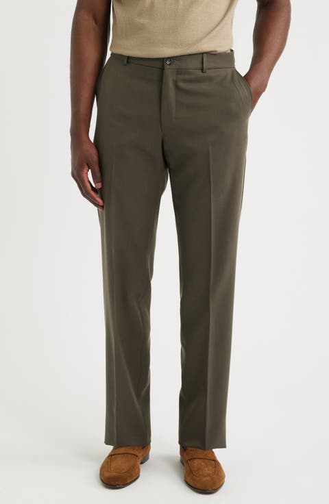Nano Reflex Solid Flat Front Dress Pants
