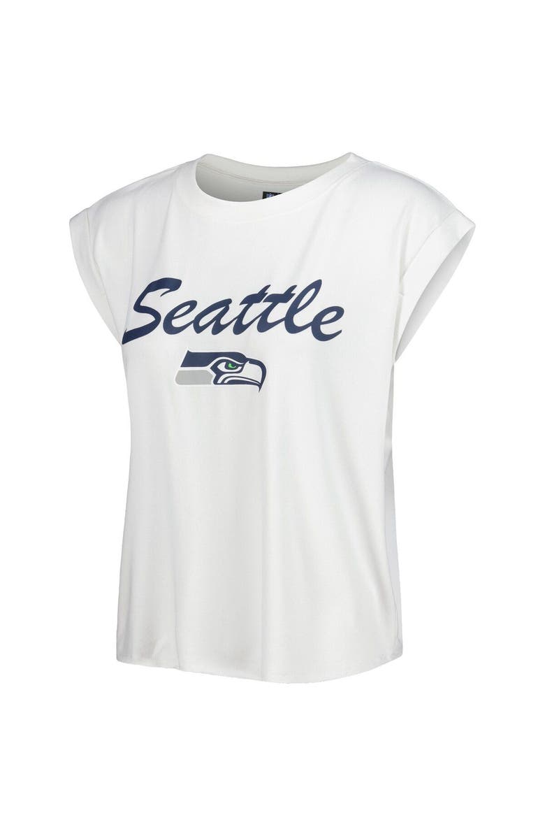 CONCEPTS SPORT Women's Concepts Sport White/Cream Seattle Seahawks Montana Knit T-Shirt & Shorts Sleep Set, Alternate, color, White