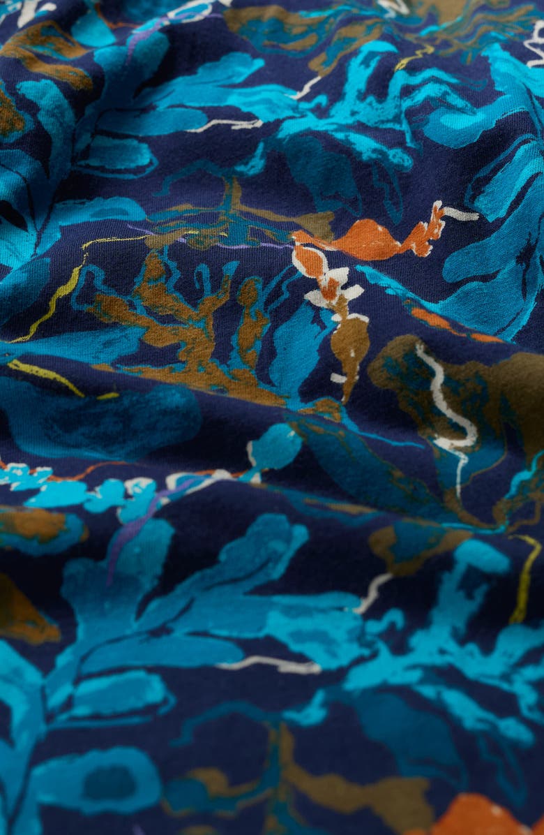 Seasalt Cornwall April Printed Stretch Organic Cotton Dress, Alternate, color, Floating Fronds Maritime