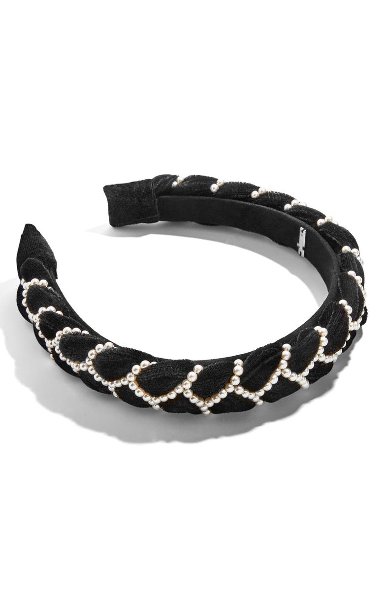 BaubleBar Lane Imitation Pearl Beaded Headband, Main, color, 