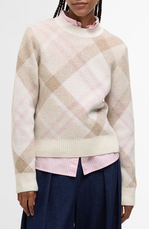 Barbour Sara Plaid Wool Blend Sweater In Neutral