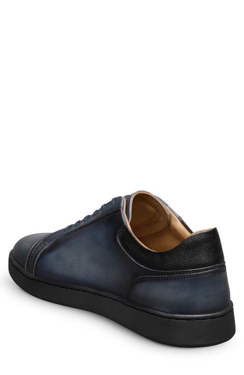 Allen Edmonds Chambers Croc Embossed Cap Toe Sneaker In Blue