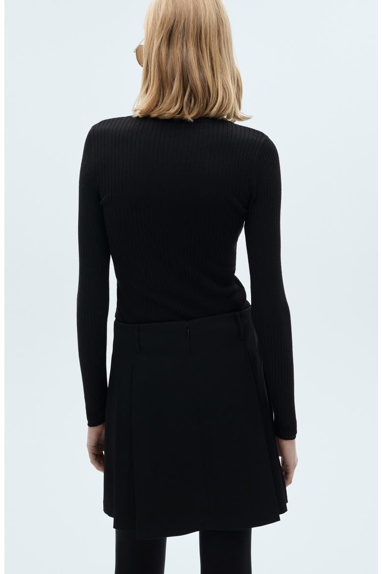 Pleated Miniskirt, Alternate, color, BLACK