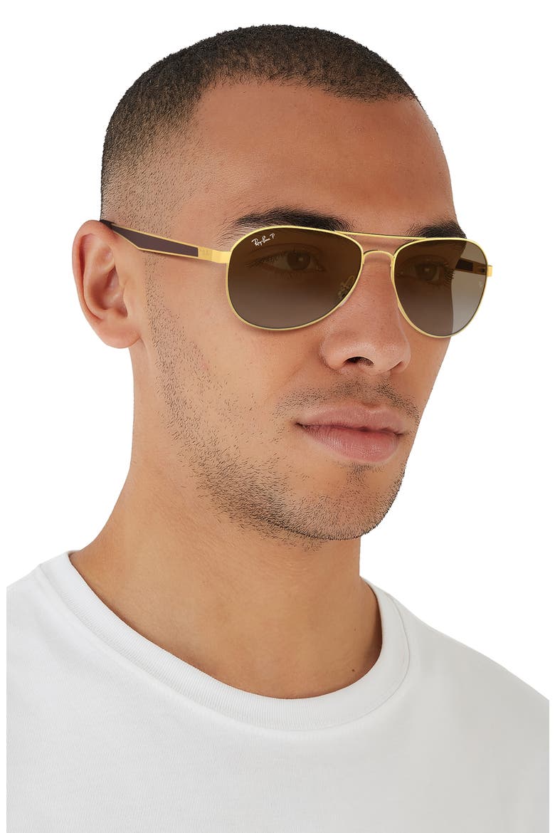 Unisex 58mm Gradient Aviator Sunglasses, Alternate, color, GOLD