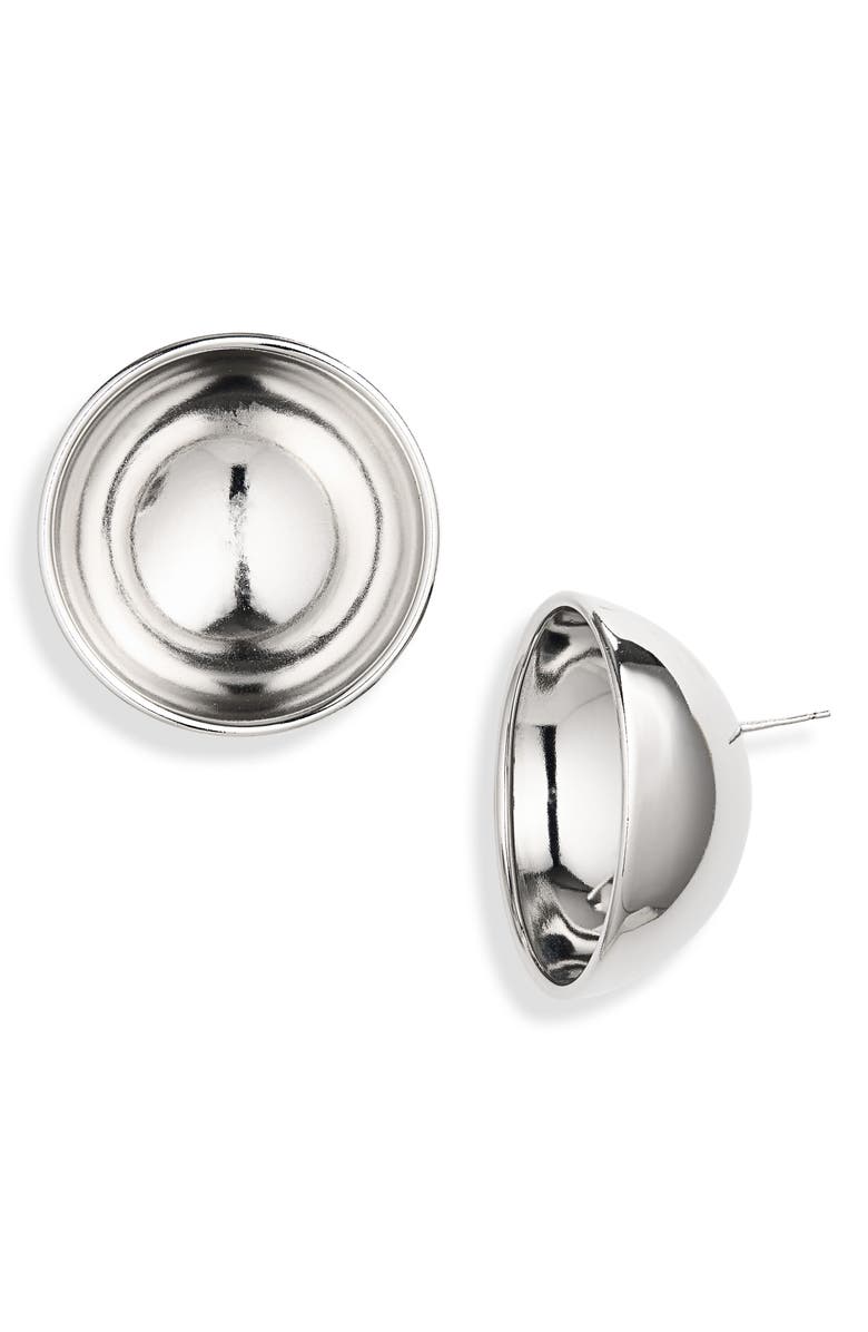 Justine Clenquet Large Freja Stud Earrings, Main, color, Palladium