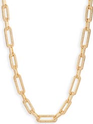 VIDAKUSH Pavé Paper Clip Link Chain Necklace